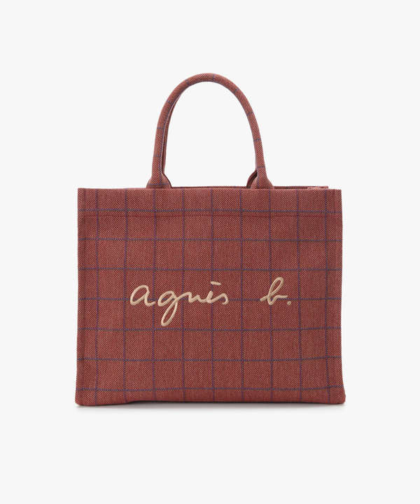 チェック スモール トートバッグ ZAX03A－01 ｜agnès b. VOYAGE FEMME
