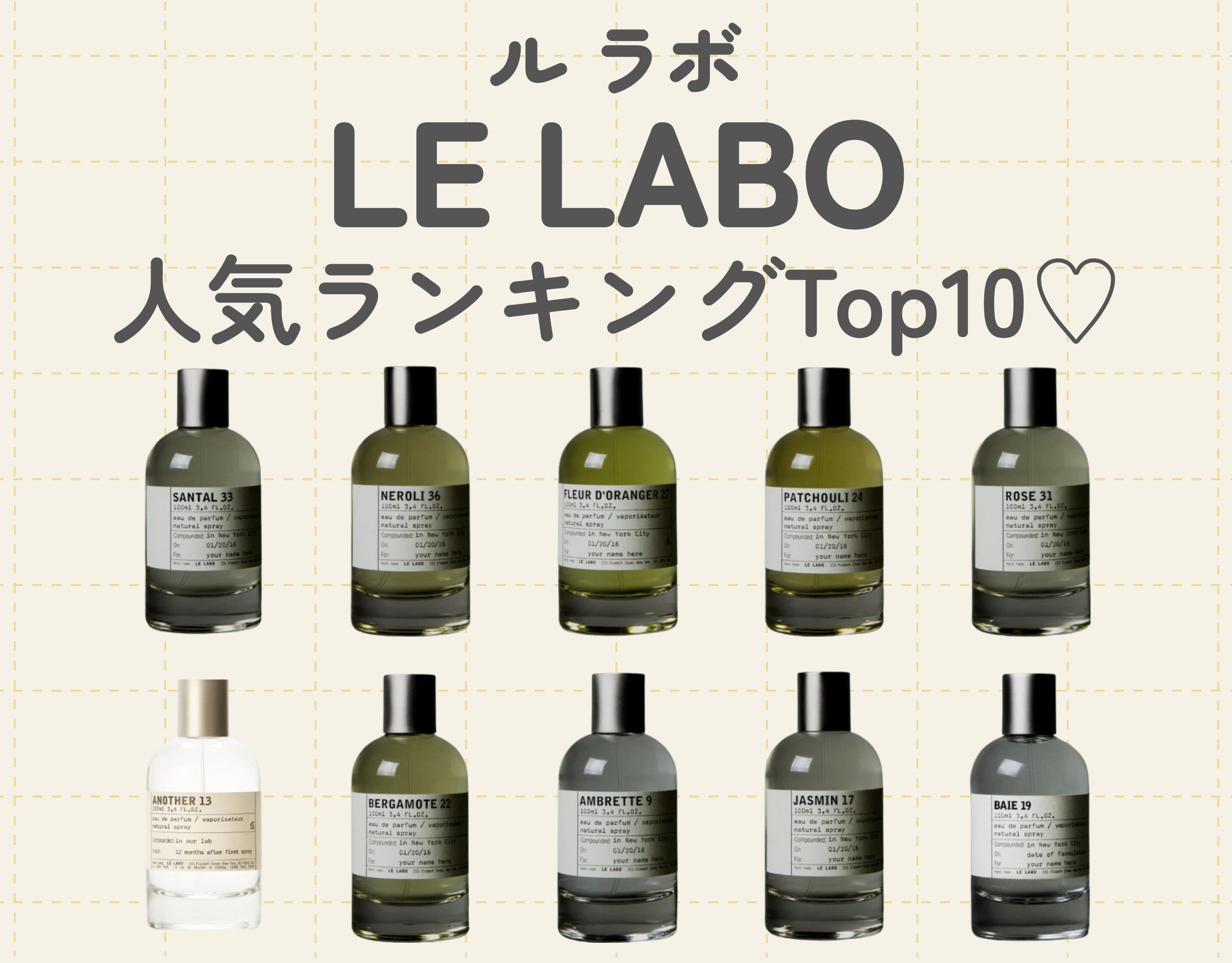 ルラボ（Le Labo）人気香水ランキングTop10｜香水マニアがハマる理由と
