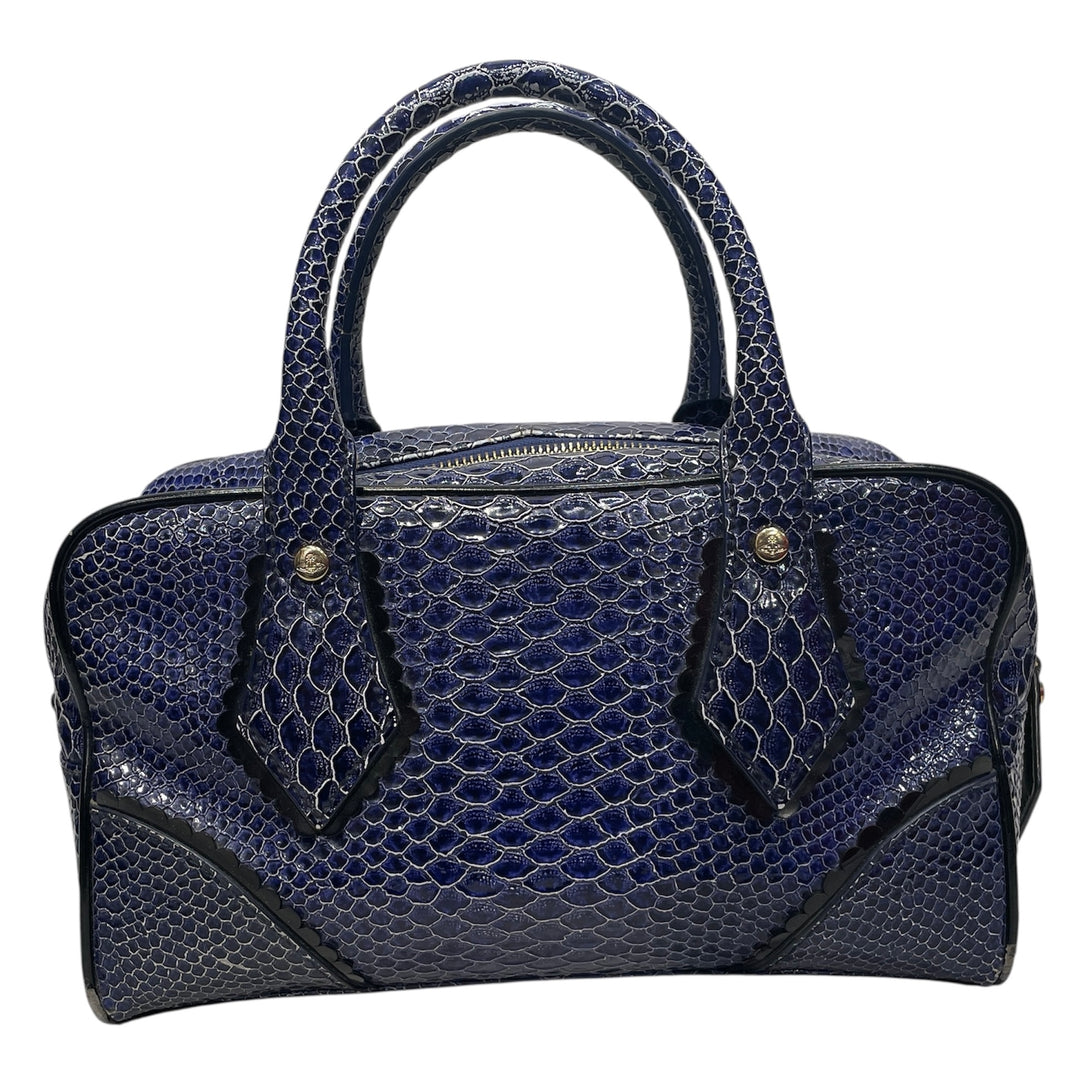 Vivienne Westwood/Hand Bag/Faux Leather/BLU/FAUX SNAKE SKIN