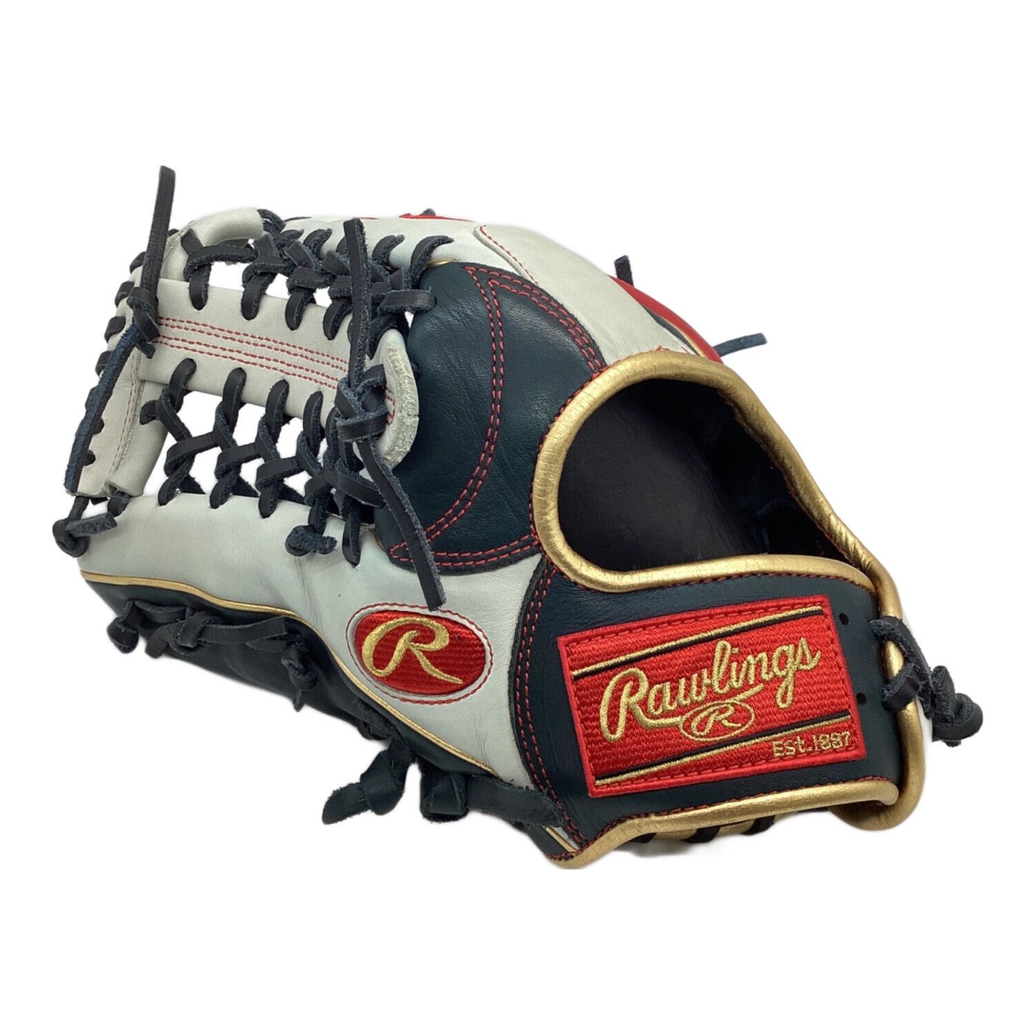 RAWLINGS (ローリングス) 軟式グローブ ネイビー×レッド HOH GOLD 外野