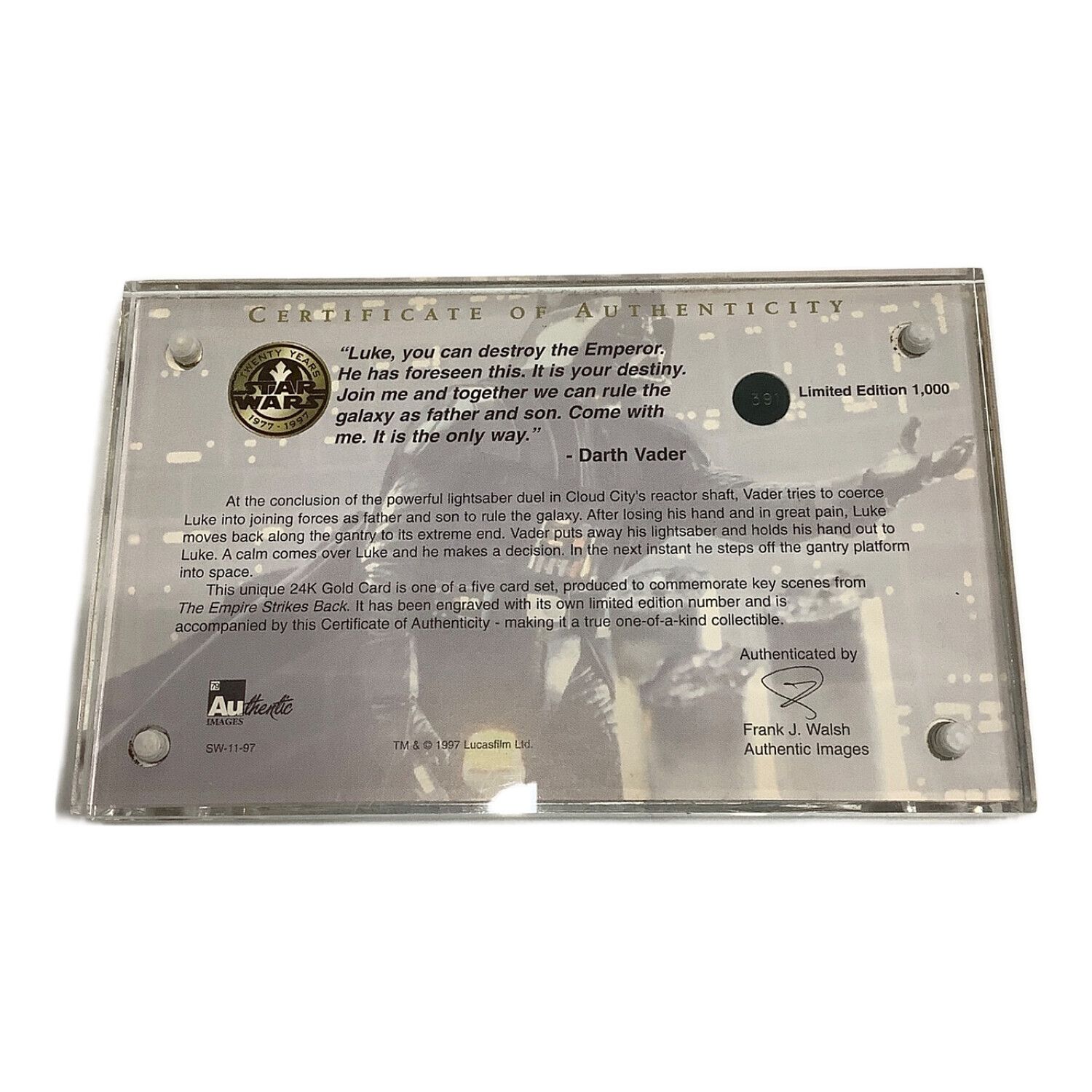 STAR WARS (スターウォーズ) ダースベイダー 24K GOLD COLLECTIBLES