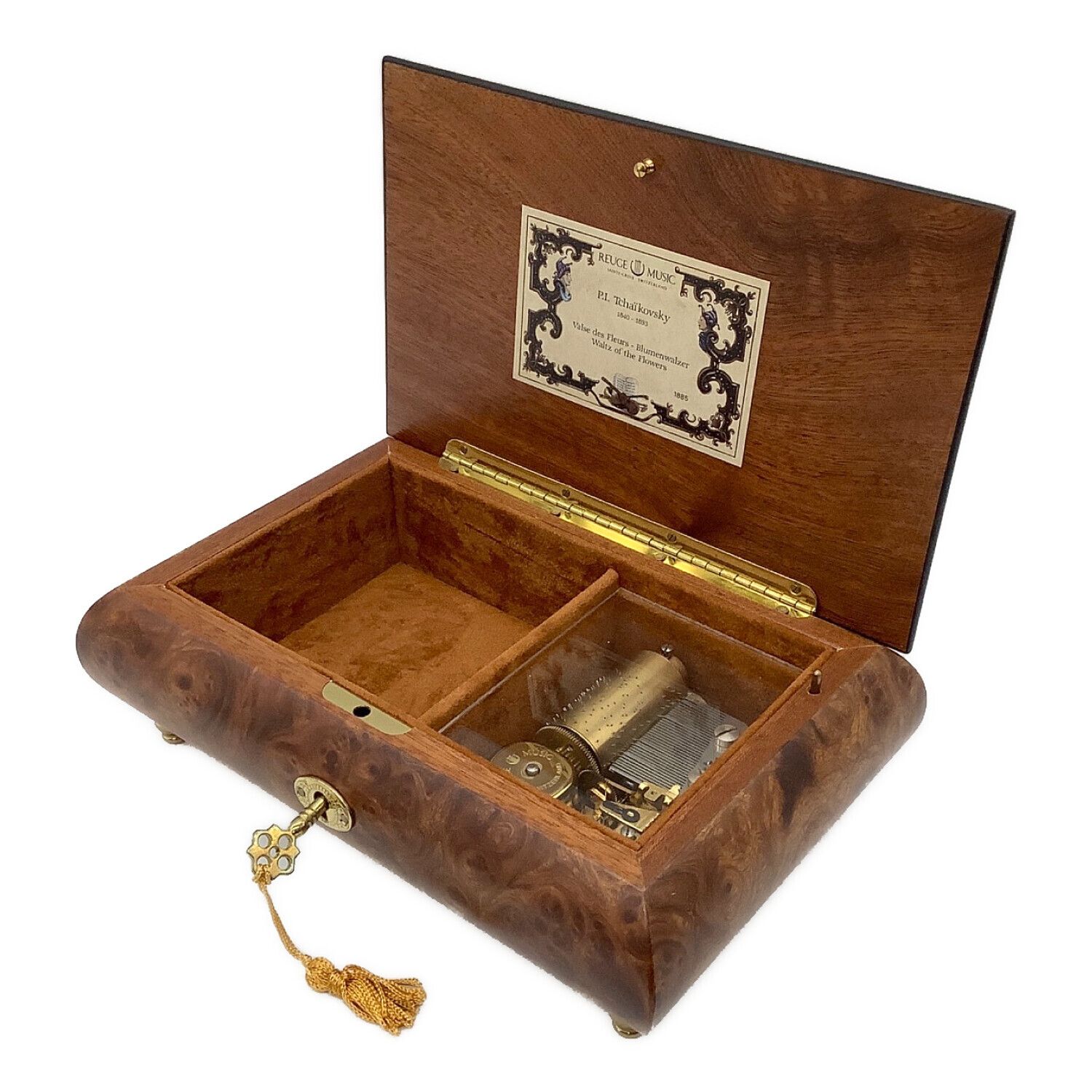 REUGE メカニカルミュージックボックス 花のインレイ REUGE メカニカル