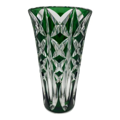 Saint Louis (サンルイ) フラワーベース クリスタルガラス グリーン