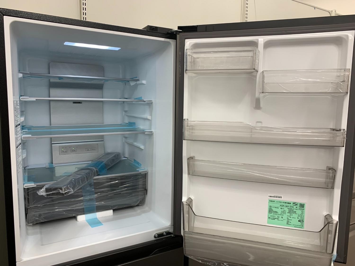 AQUA (アクア) 4ドア冷蔵庫 急速冷凍 AQR-36R 2024年製 362L 100L