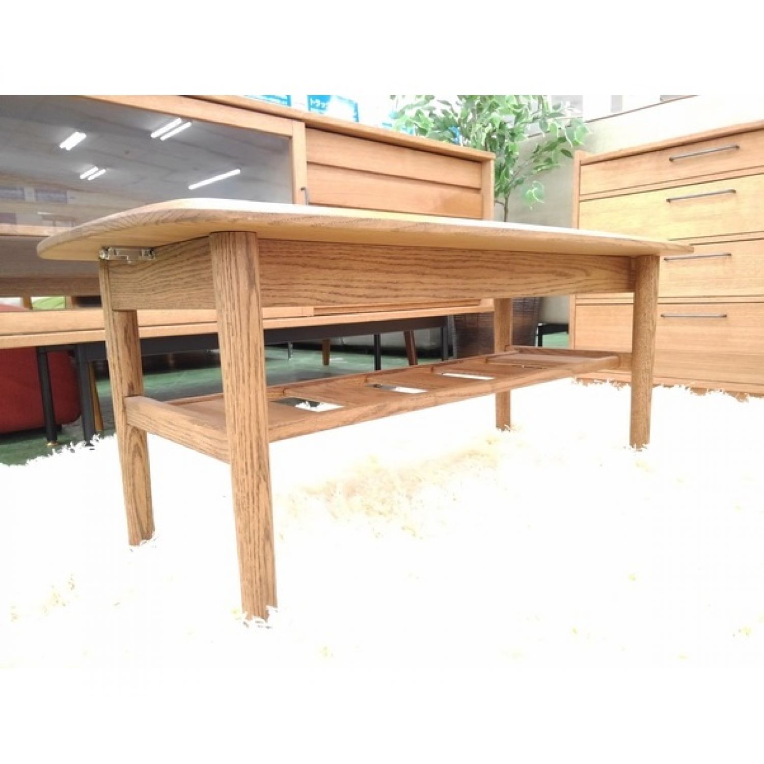 MOMO natural (モモナチュラル) ローテーブル 昇降 ブラウン RIVERGATE