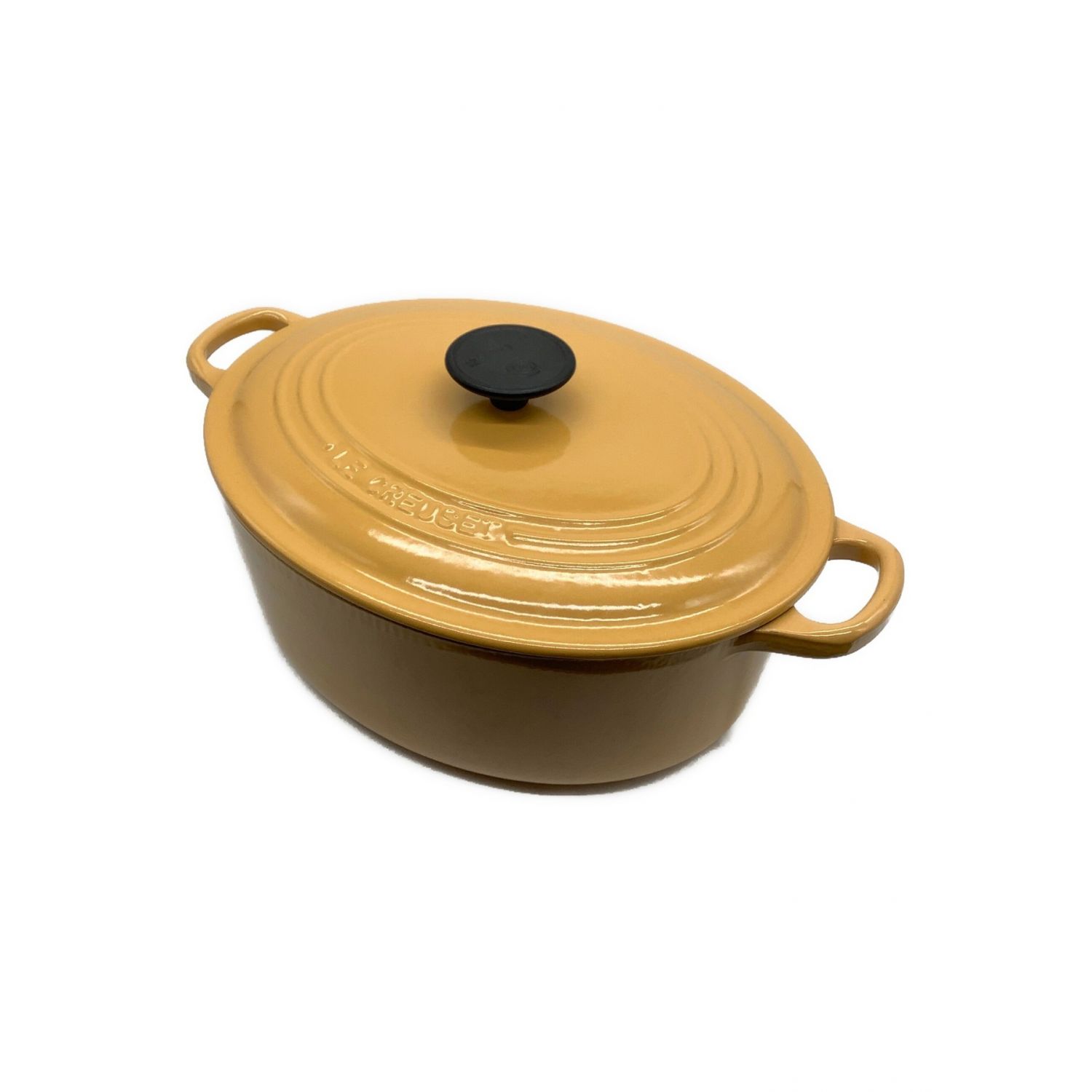 LE CREUSET (ルクルーゼ) 両手鍋 イエロー ココットオーバル27cm