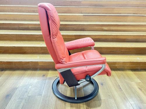 Ekornes (エコーネス) ストレスレスチェア 赤茶色 Mサイズ オットマン