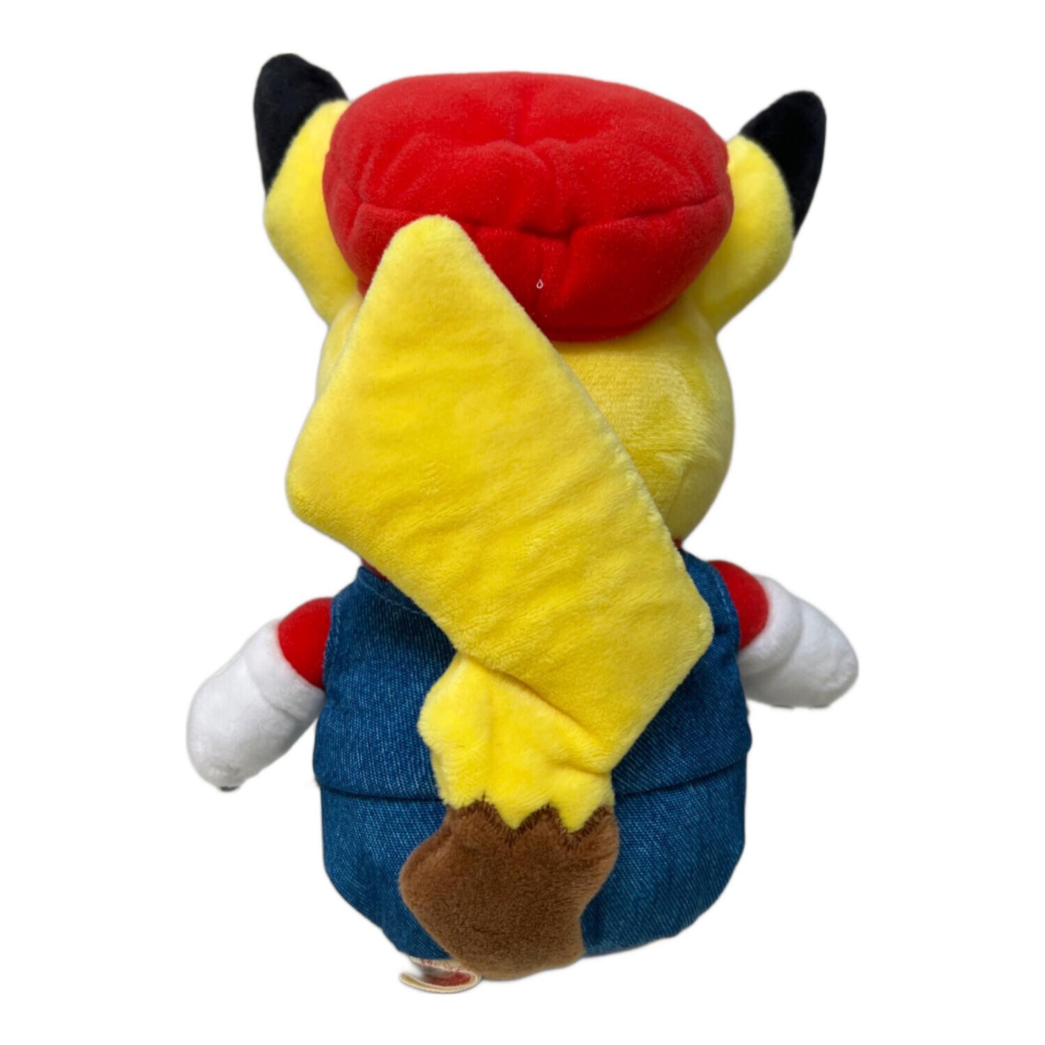 マリオ風ピカチュウぬいぐるみ 約30cm 髭が取れてます マリオ風
