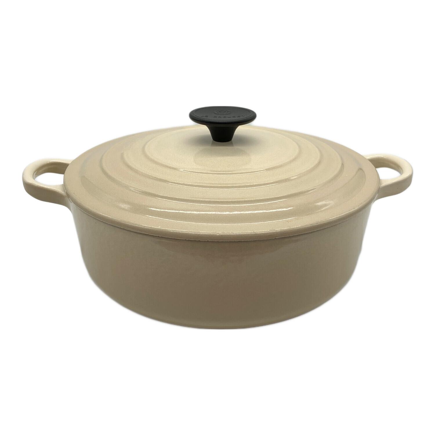LE CREUSET (ルクルーゼ) 両手鍋 ココットロンド SIZE 24cm ベージュ