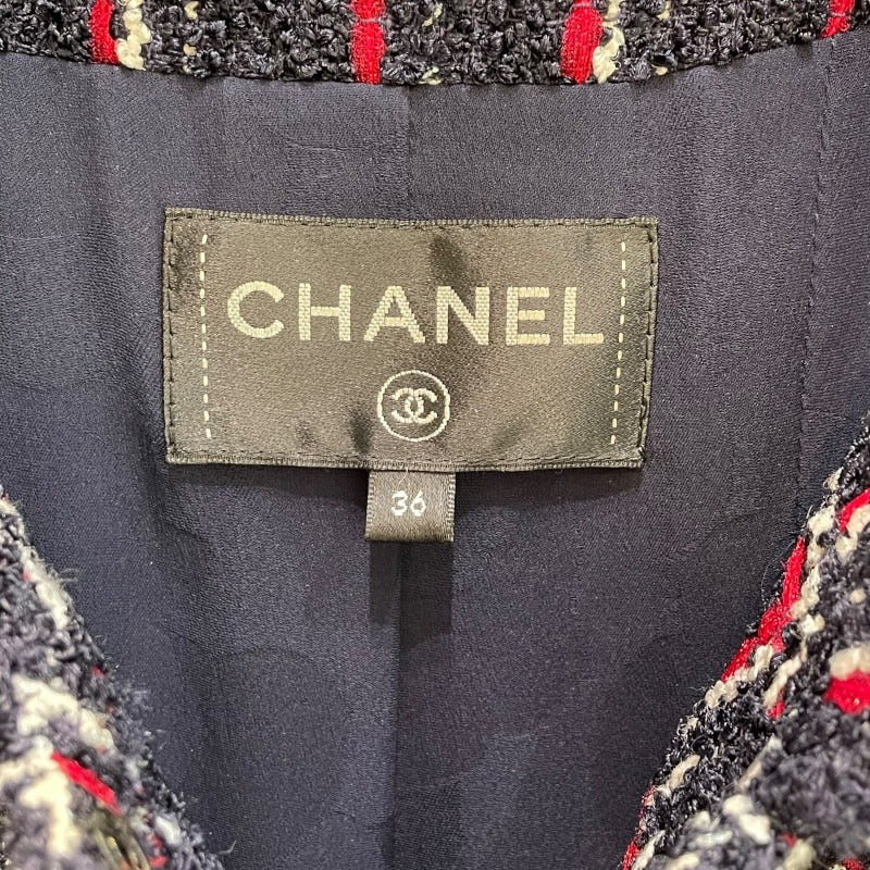 シャネル CHANEL メタルボタンツイードワンピース サイズ:36 P64002