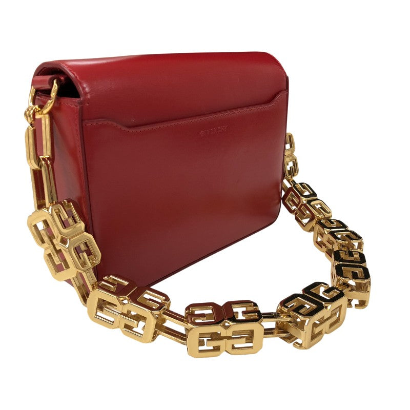 ジバンシィ GIVENCHY 4G チェーン ミディアム バッグ レッド ゴールド
