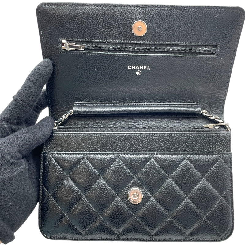 シャネル CHANEL マトラッセ チェーンウォレット AP0250 ブラック