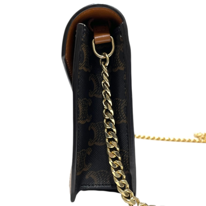 セリーヌ CELINE トリオンフチェーンウォレットマーゴ 10L462 ブラウン