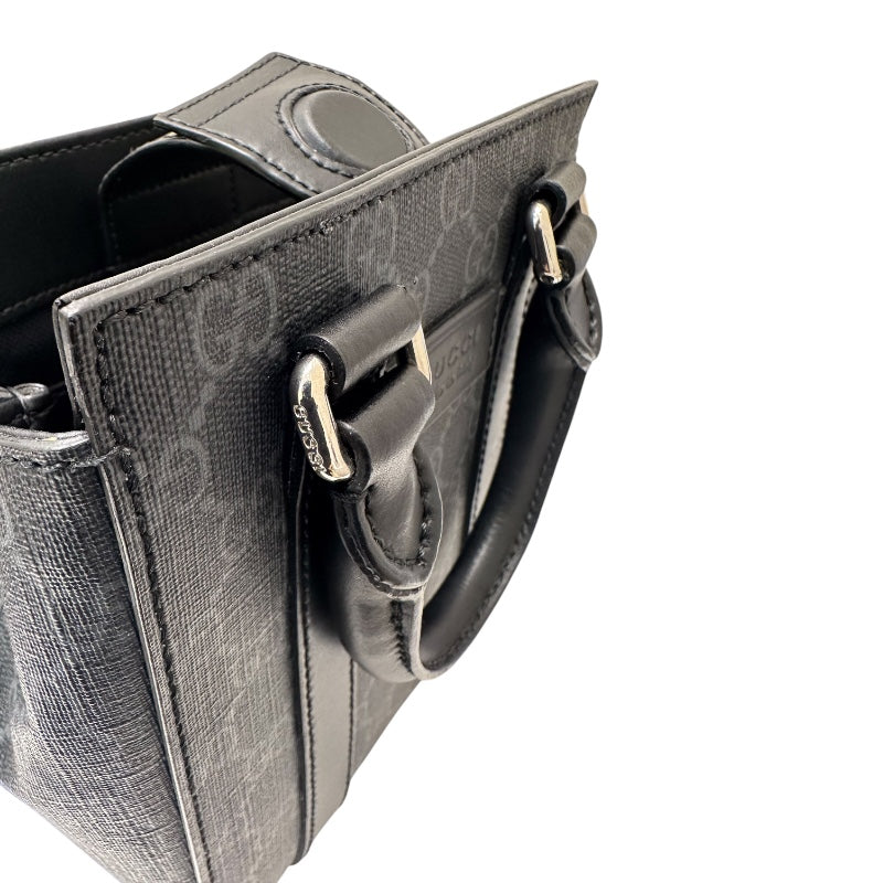 グッチ GUCCI GGスプリーム ミニバッグ ブラック PVC キャンバス