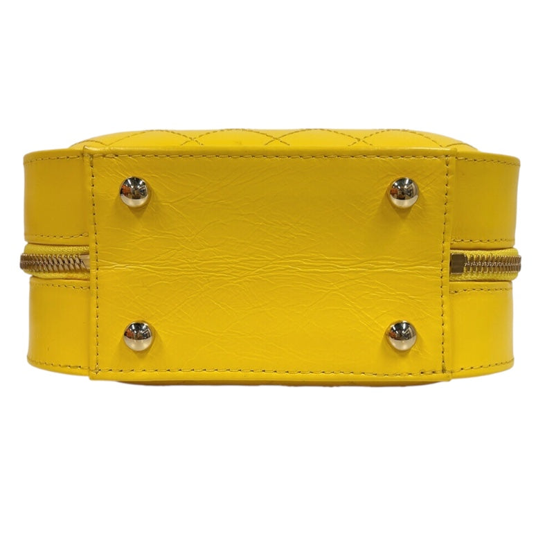 シャネル CHANEL クロスボディショルダーバック イエロー ゴールド金具