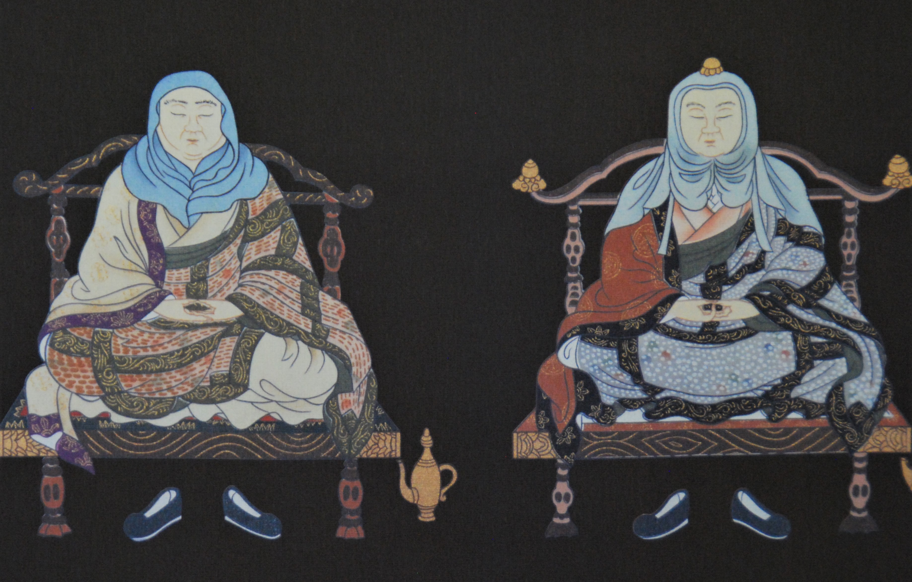 阿波掛軸堂 / A-014 天台五尊佛 (和紙印刷)