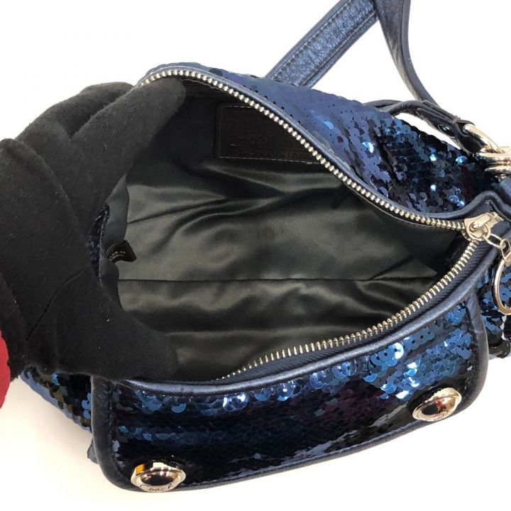 COACH コーチ ポピー 2WAYショルダーバッグ 15381 ブルー シークイン