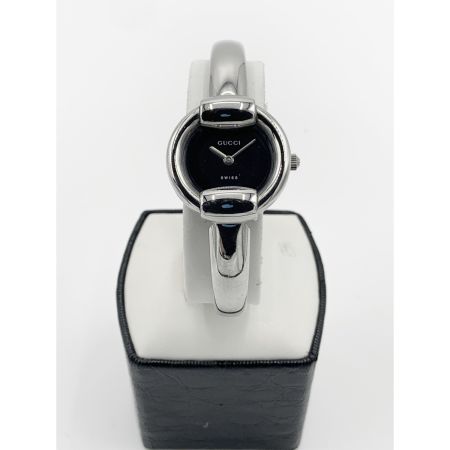 GUCCI グッチ クオーツ バングル ウォッチ 1400L シルバー x ブラック
