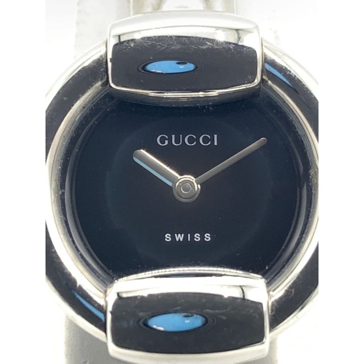 GUCCI グッチ クオーツ バングル ウォッチ 1400L シルバー x ブラック