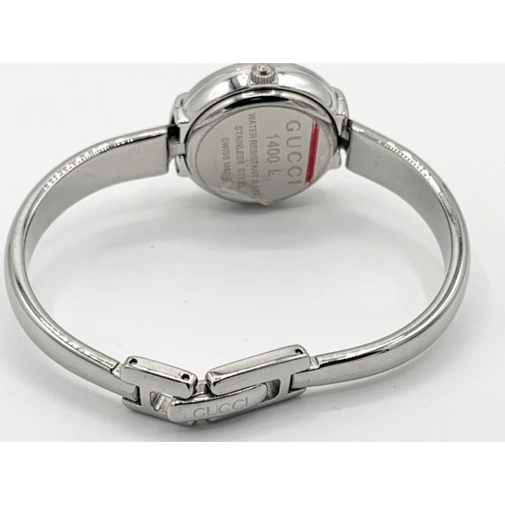 GUCCI グッチ クオーツ バングル ウォッチ 1400L シルバー x ブラック