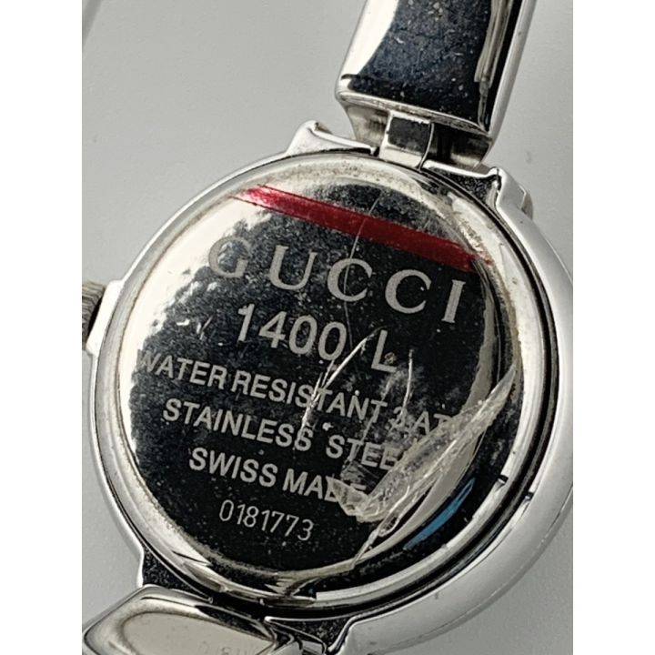 GUCCI グッチ クオーツ バングル ウォッチ 1400L シルバー x ブラック