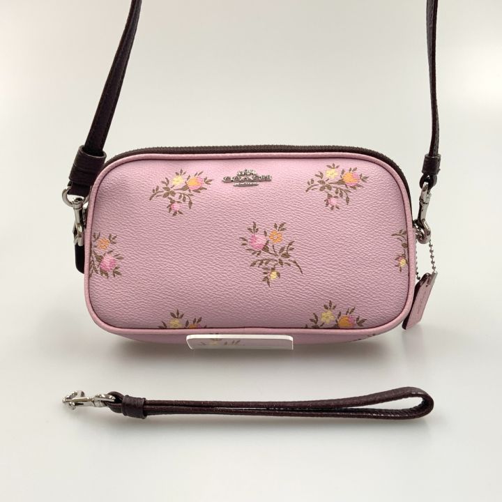 COACH コーチ 花柄 ショルダーバッグ 花柄ｼｮﾙﾀﾞｰ ピンク - 中古バッグ