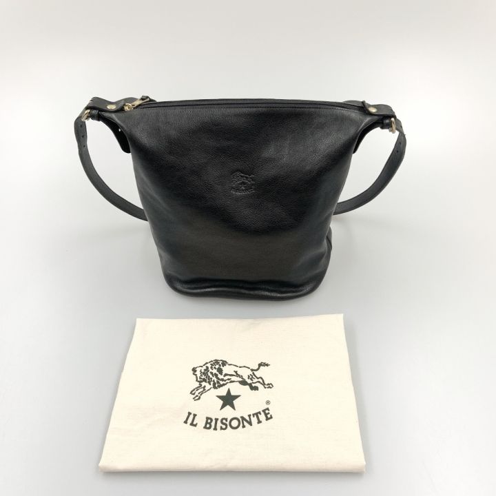 IL BISONTE イルビゾンテ バケツ型 ショルダーバッグ ブラック - 中古