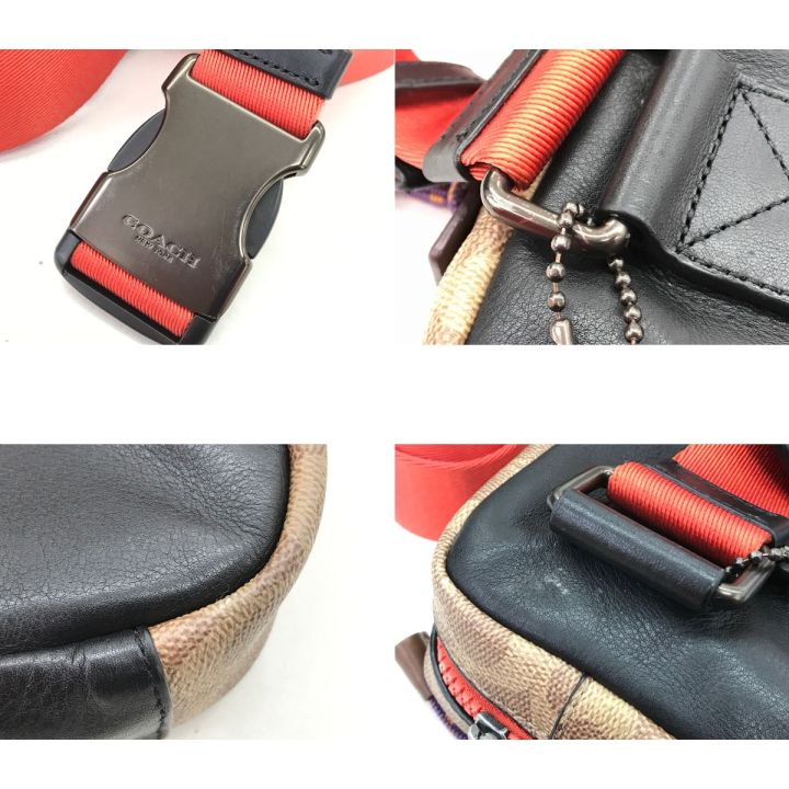 COACH コーチ ウエストポーチ シグネチャー 76157 ブルー×ベージュ