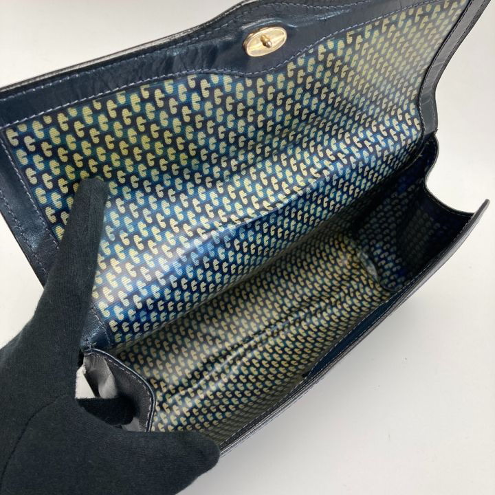 GUCCI グッチ オールドグッチ シェリーライン セカンドバッグ ネイビー