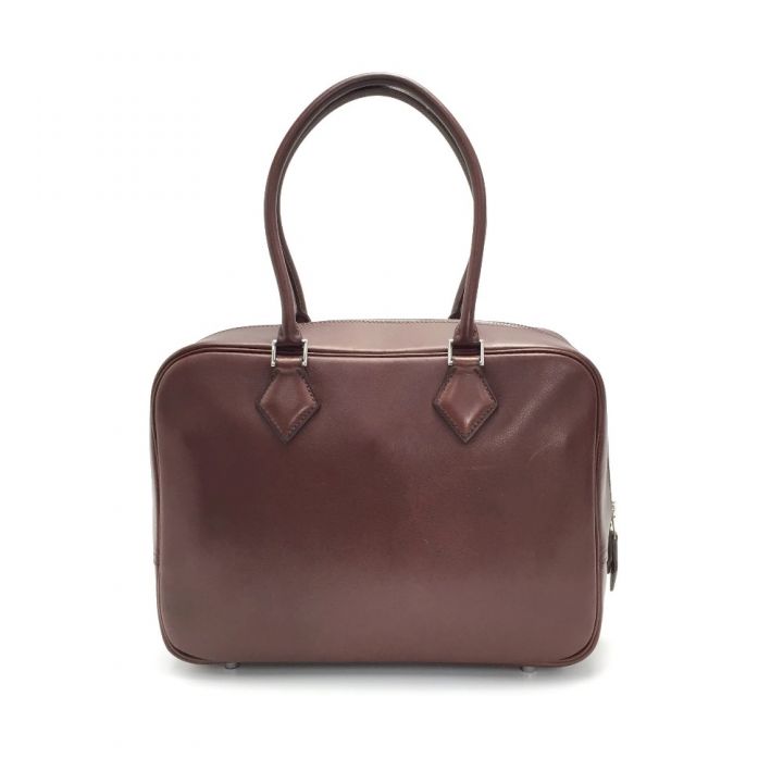 HERMES エルメス プリュム28 □J刻印 ハンドバッグ ルージュアッシュ