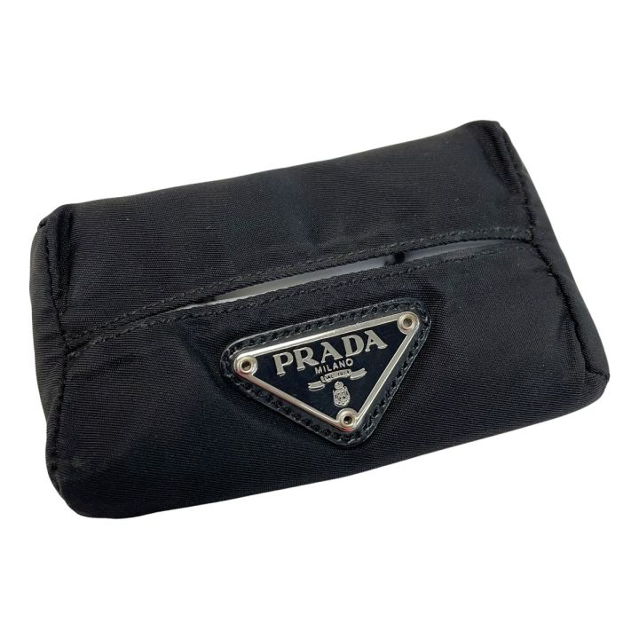 PRADA プラダ ナイロン ブラック ポケットティッシュケース - 中古