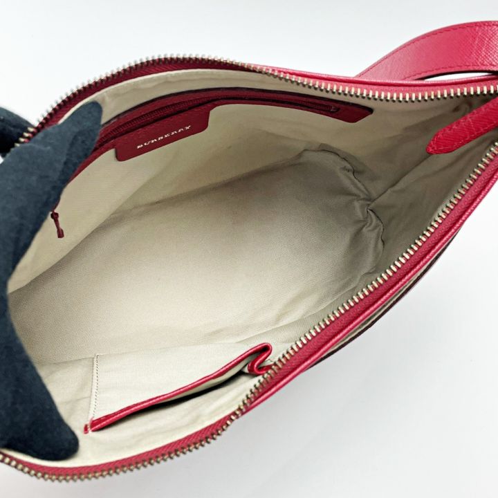 BURBERRY バーバリー ノバチェック レッド ワンショルダーバッグ