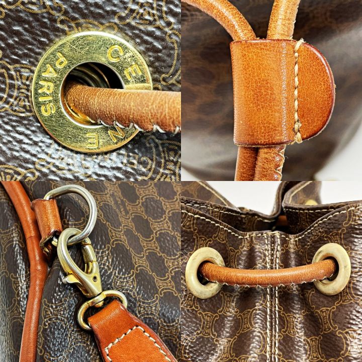 CELINE セリーヌ マカダム柄 T06 ブラウン リュック ヴィンテージ PVC