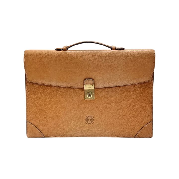 LOEWE ロエベ アナグラム ビジネスバッグ ブラウン レザー ブリーフ
