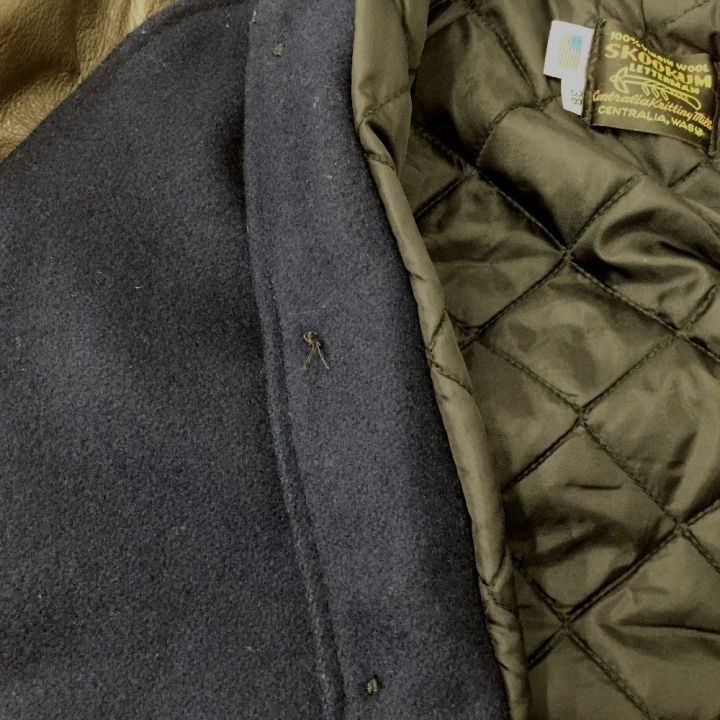 SKOOKUM スクーカム レザー切替スタジャン サイズ38 USA製 ブラウン x