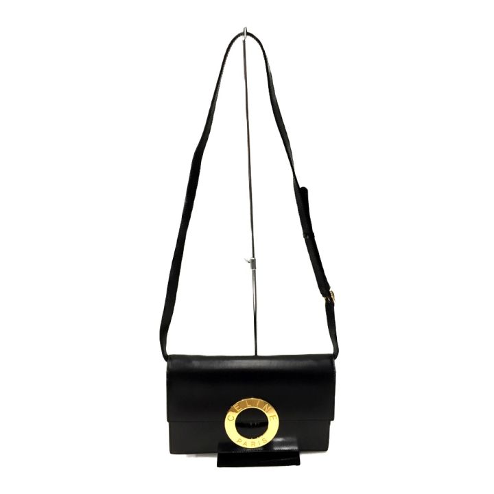 CELINE セリーヌ サークルロゴ レザーショルダーバッグ オールド