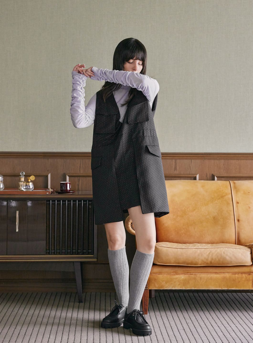 COEL Online Storeドットジャガードミニワンピース(36 アイボリー