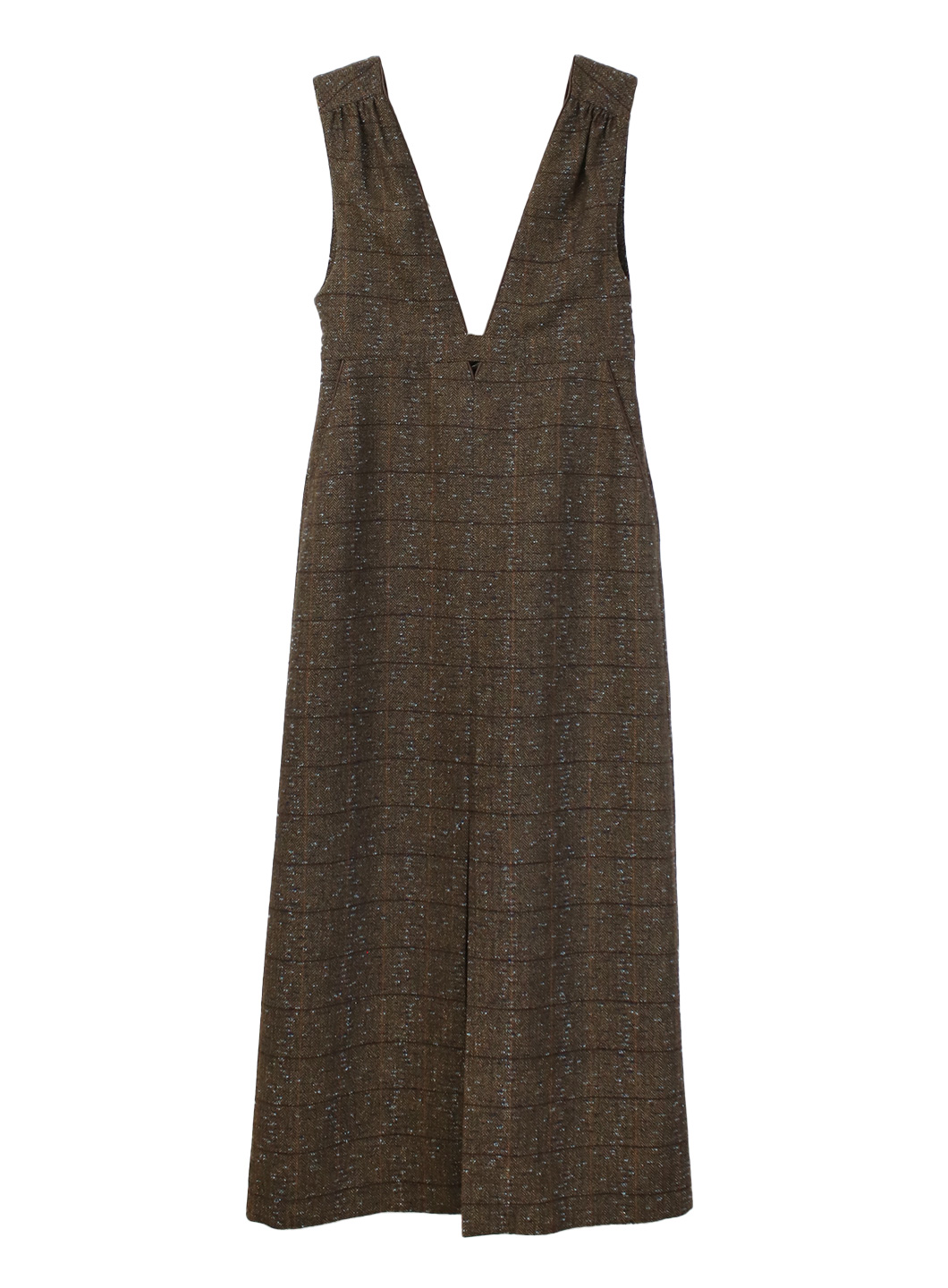 COEL Online StoreチェックツイードVネックジャンスカ(36 グレー): DRESSES