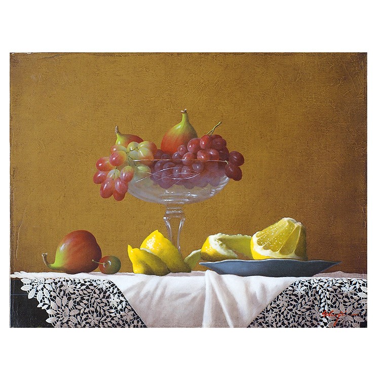 庄司守]油彩画『レモンのある卓上』: JALショッピング｜JAL Mall