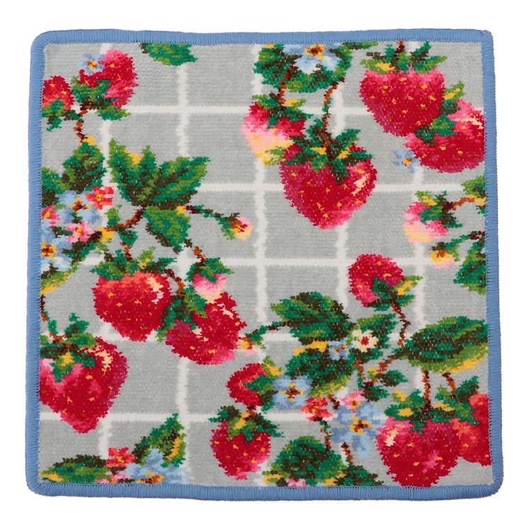 FEILER×JALショッピング] ストロベリーチェック柄 ハンカチ ピンク