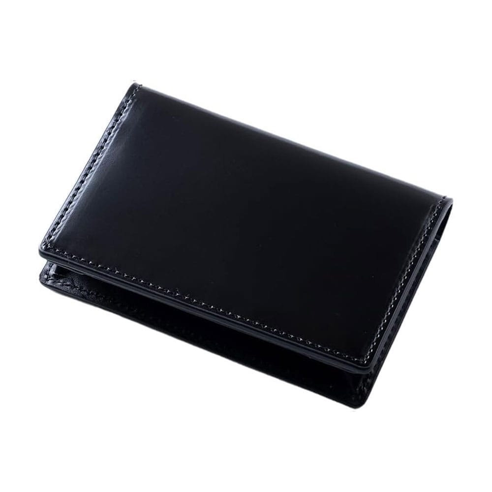 FLYING HORSE]日本製 コードバンレザー カードケース ブラック [名入れ