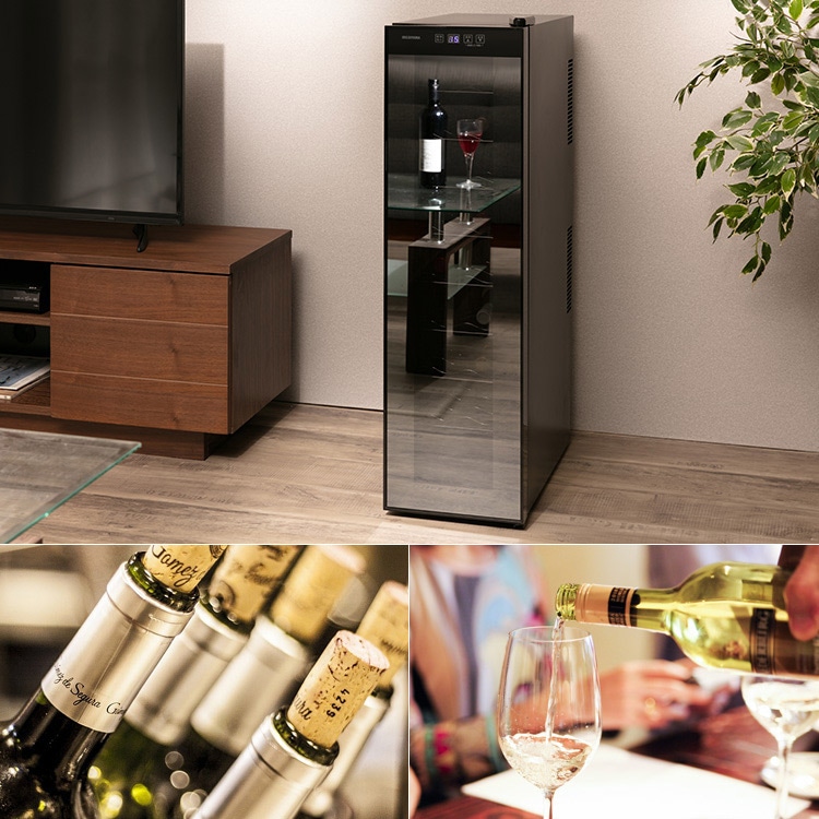 ワインセラー 18本 47L スリム ペルチェ式 タッチパネル PWC-491P-B