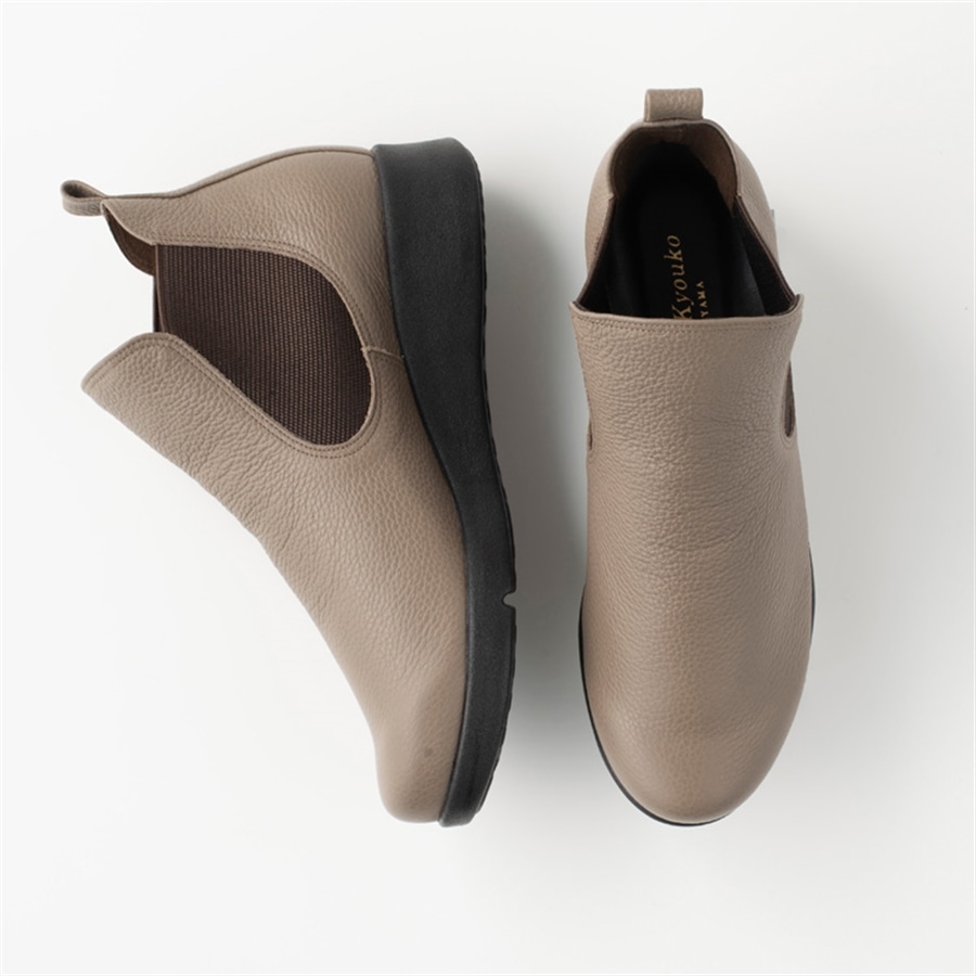 ミスキョウコ]サイドゴアブーツ 4E 106366 グレージュ 22.0cm(22.0cm