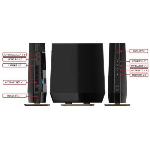 バッファロー(BUFFALO) WSR-6000AX8P-MB マットブラック Wi-Fi 6 4803+