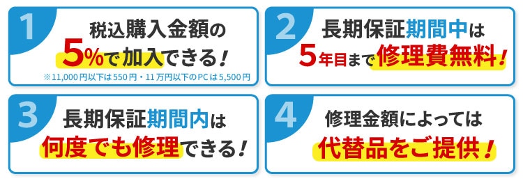 長期保証サービスについて｜JAL Mall｜ショッピングでマイルがたまる