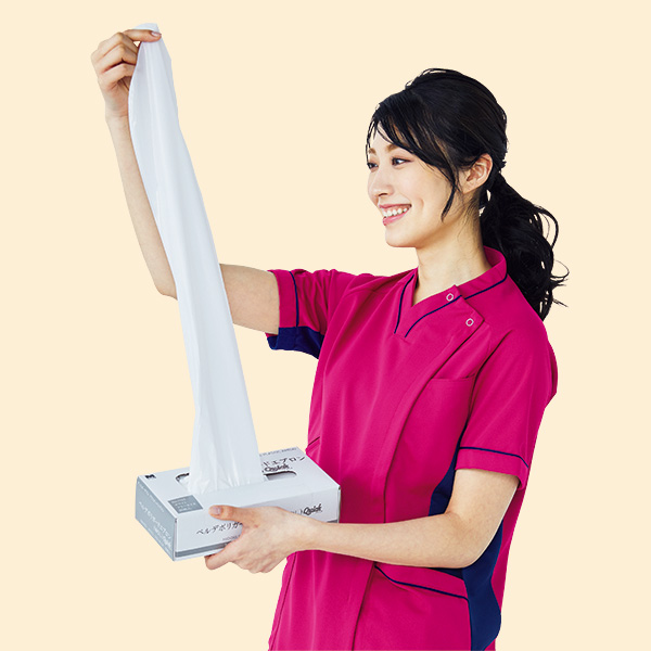 ベルデポリガードエプロン 袖なし Quick 1121 ブルー 50枚