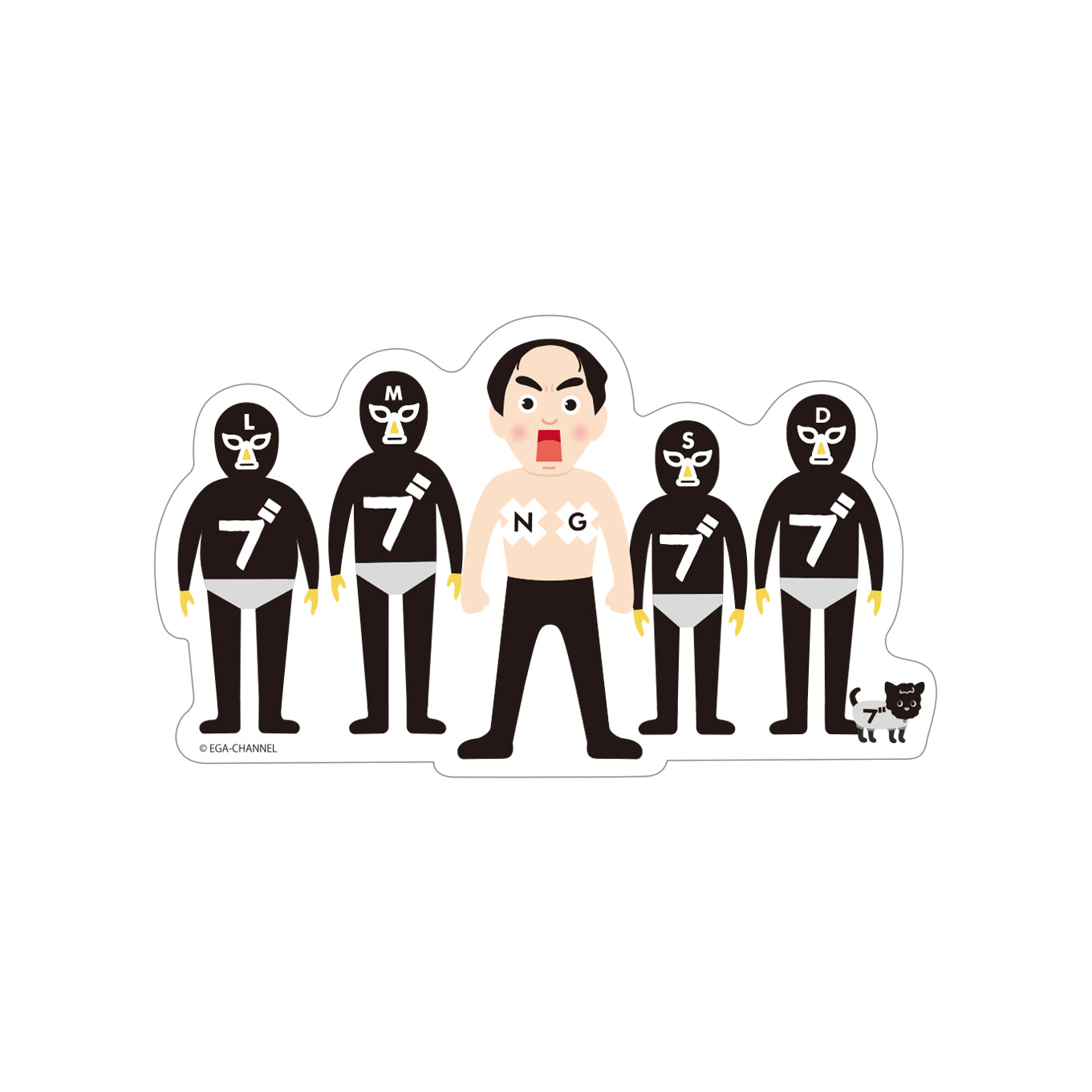 エガちゃんとブリーフ団ステッカー – エガちゃんねるSHOP