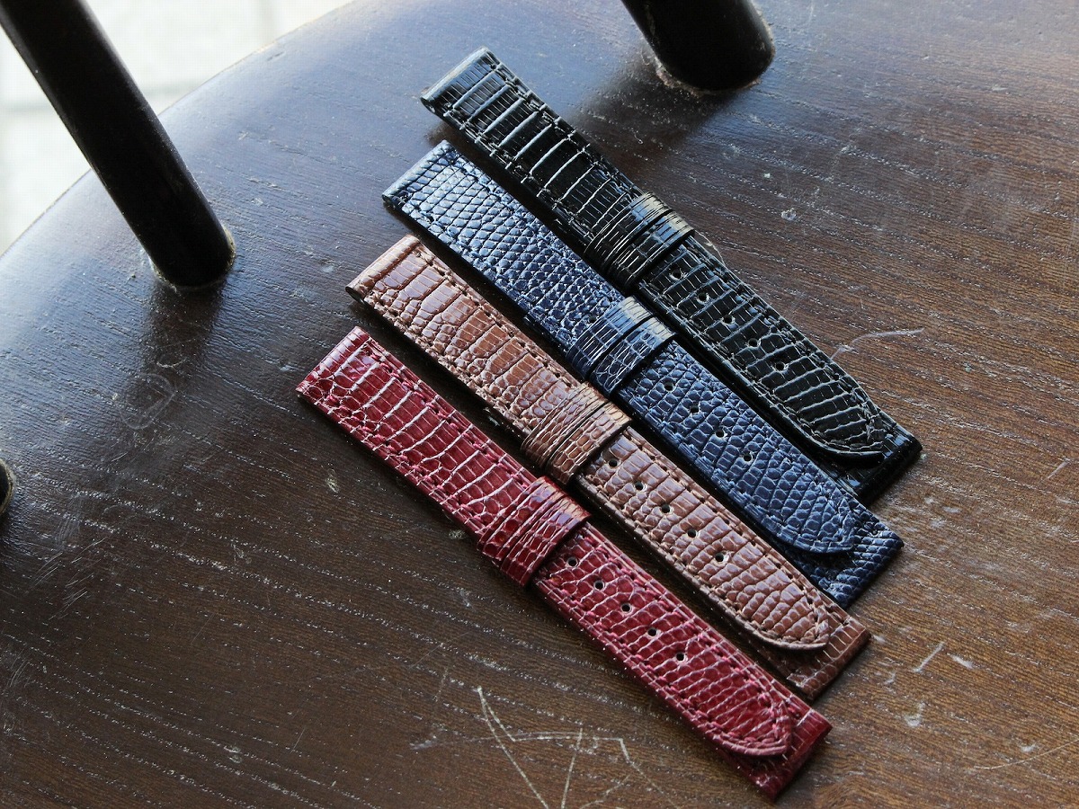 マストタンク用/シャイニーリザードレザーベルト/フラット/日本製/For