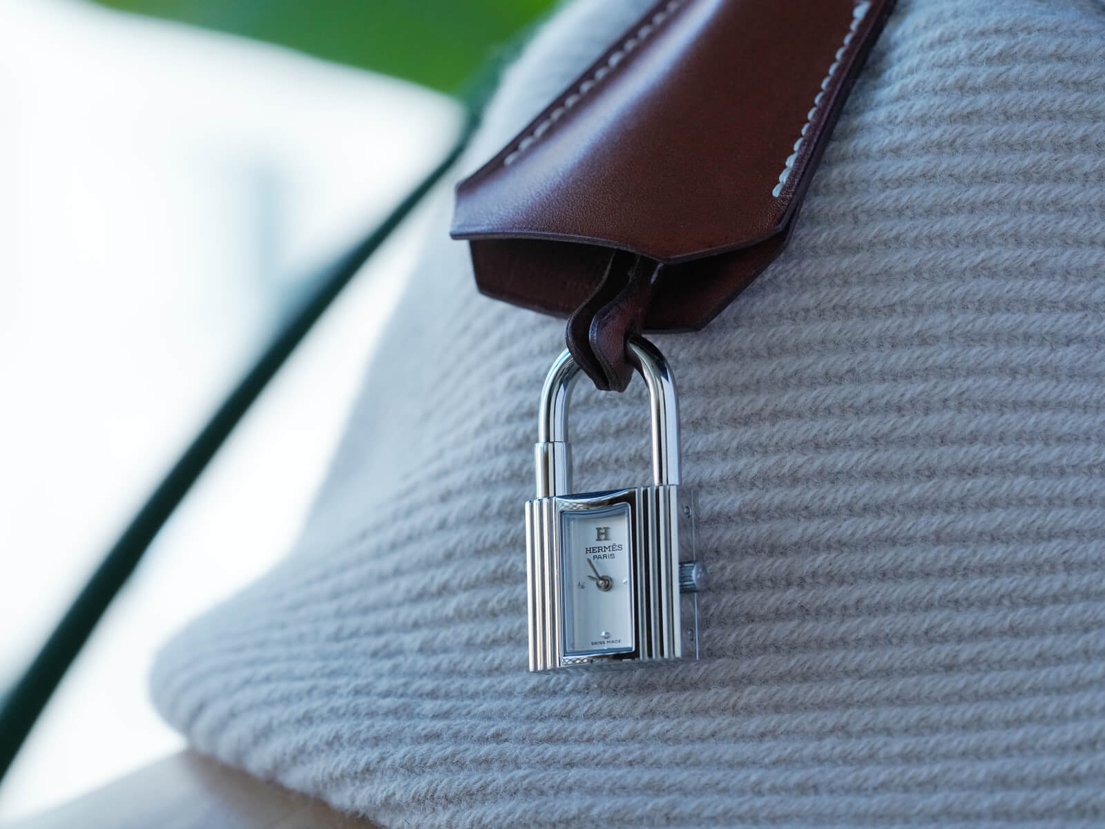 エルメス/ケリーウォッチクロシェットネックレス/シルバ―ダイヤル