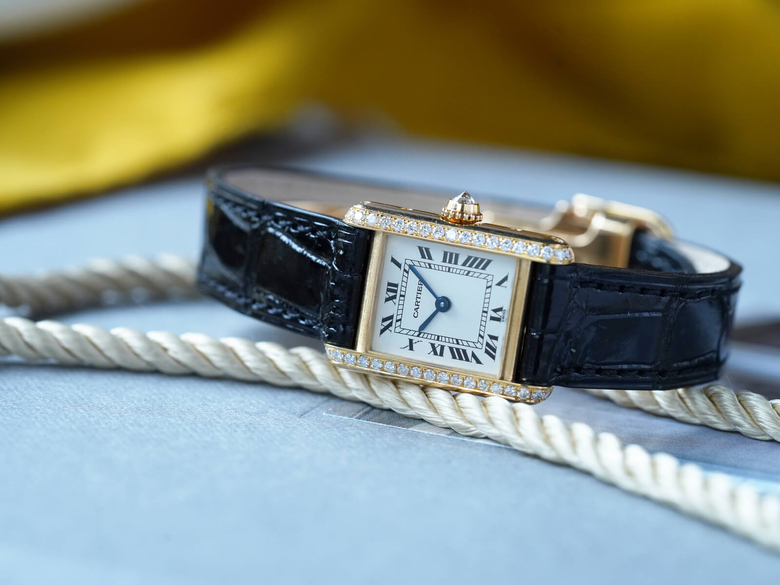 カルティエ/ミニタンクルイカルティエ/パヴェダイヤモンドケース/SWISS
